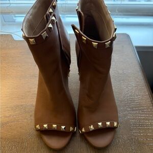 White House Black Market Brown Studded Heeled Boots